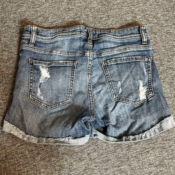 NECTAR CLOTHING blue denim distressed ripped shorts Size small EUC - Picture 3 of 4